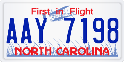 NC license plate AAY7198