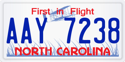 NC license plate AAY7238