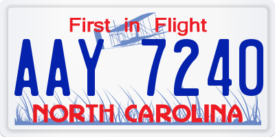 NC license plate AAY7240