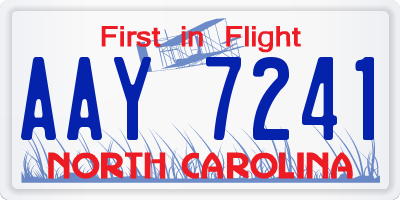 NC license plate AAY7241