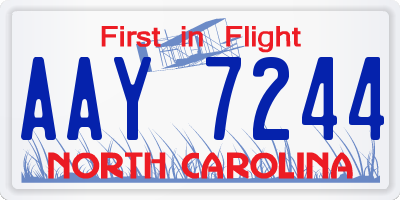 NC license plate AAY7244