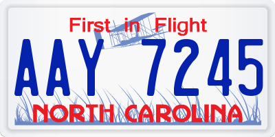 NC license plate AAY7245