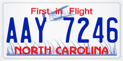 NC license plate AAY7246