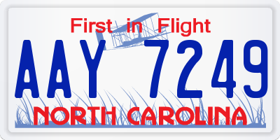 NC license plate AAY7249