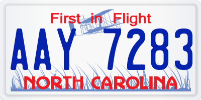 NC license plate AAY7283
