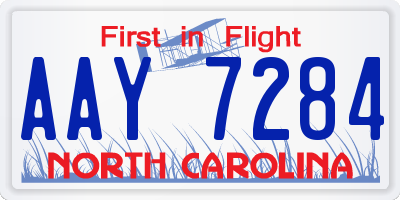 NC license plate AAY7284