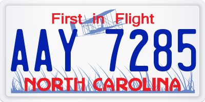 NC license plate AAY7285