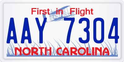 NC license plate AAY7304