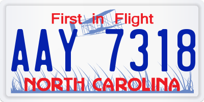 NC license plate AAY7318