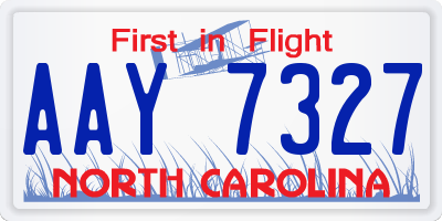 NC license plate AAY7327