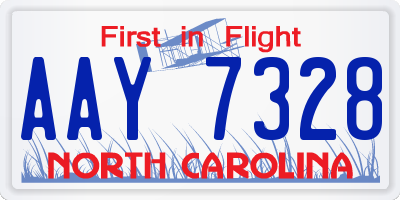 NC license plate AAY7328