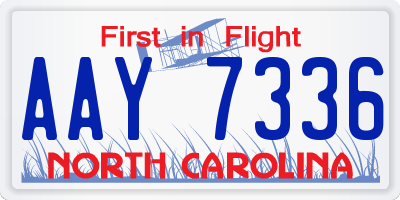 NC license plate AAY7336