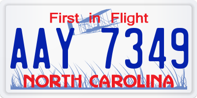 NC license plate AAY7349