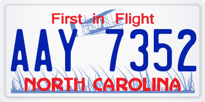 NC license plate AAY7352