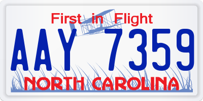 NC license plate AAY7359