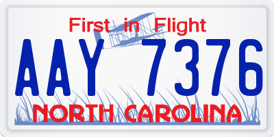 NC license plate AAY7376