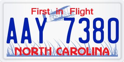 NC license plate AAY7380