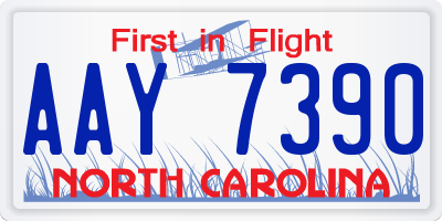 NC license plate AAY7390