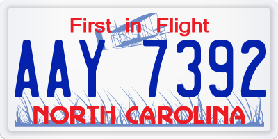 NC license plate AAY7392