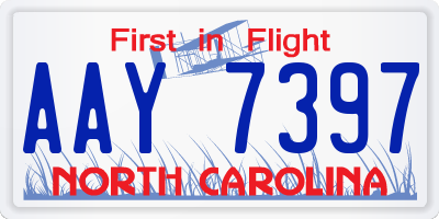 NC license plate AAY7397