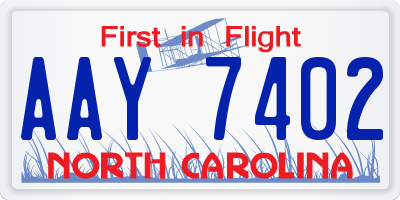 NC license plate AAY7402
