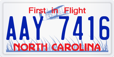NC license plate AAY7416