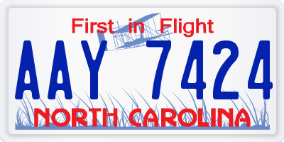 NC license plate AAY7424