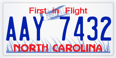 NC license plate AAY7432