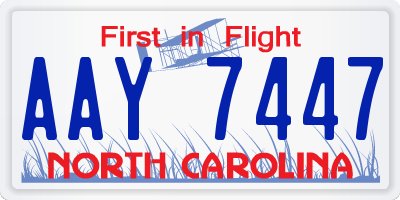 NC license plate AAY7447