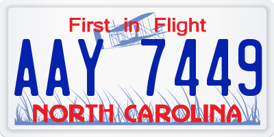 NC license plate AAY7449