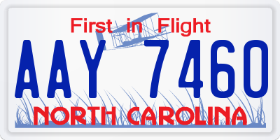 NC license plate AAY7460