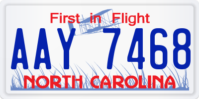 NC license plate AAY7468