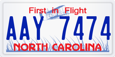 NC license plate AAY7474