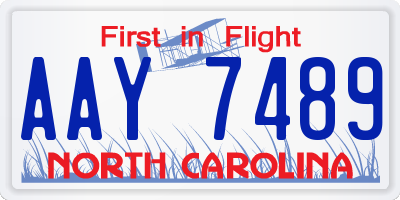 NC license plate AAY7489