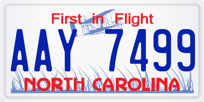 NC license plate AAY7499