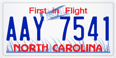 NC license plate AAY7541