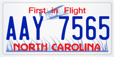 NC license plate AAY7565