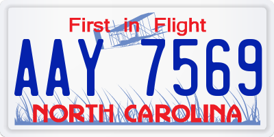 NC license plate AAY7569