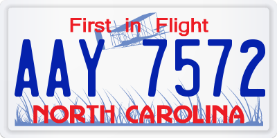 NC license plate AAY7572