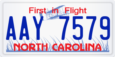 NC license plate AAY7579