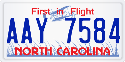 NC license plate AAY7584