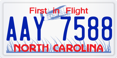 NC license plate AAY7588