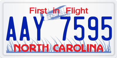 NC license plate AAY7595
