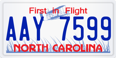 NC license plate AAY7599