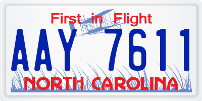 NC license plate AAY7611