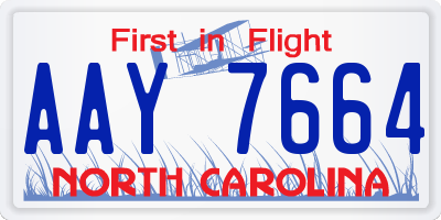 NC license plate AAY7664