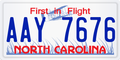 NC license plate AAY7676