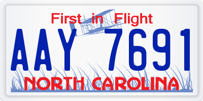 NC license plate AAY7691