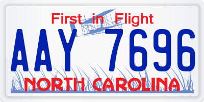 NC license plate AAY7696