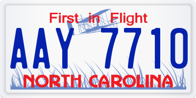 NC license plate AAY7710